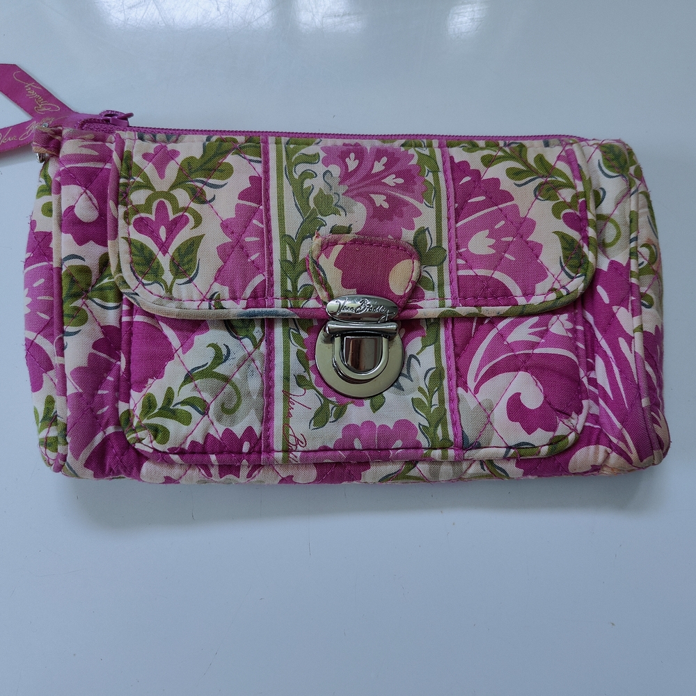 Vera Bradley Pink and Green Quilted Wallet